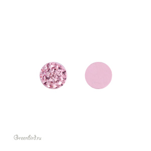 Swarovski 86601 Кабошон с кристальным паве 6 мм, светло-розовый (#223), 1 шт.
