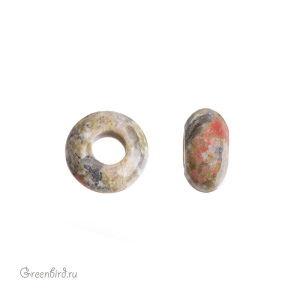 Бусина-шарм "Charm Bead", унакит, 1 шт. (#SVA-DNT-73)