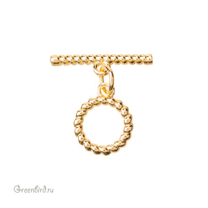 Замок-тоггл "Витой", золото, 1 шт. (#SV1701-T21)