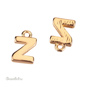 Подвеска буква "Z", золото, 1 шт. (#SVA-LG-Z)