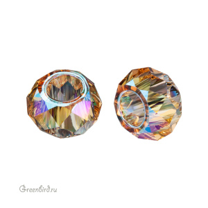 Swarovski 5042 Бусина Бриолетт с отверстием XL 6 мм, светлый колорадский топаз с мерцанием 2X (#246S