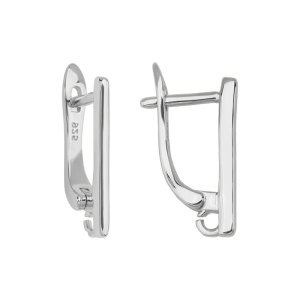Швензы с английским замком "Вертикаль", цв. родий, пара (#SV1701-1049)