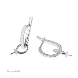 Швензы для вклеивания с английским замком, родий, пара (#SV1701-1497)