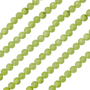 Бусины Оникс 8 мм, круглые, зеленый, нить (#SVA-NTS-35)