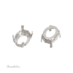 4160 Оправа для ювелирного кристалла Magical Oval Fancy Stone 10х8 мм, белая бронза