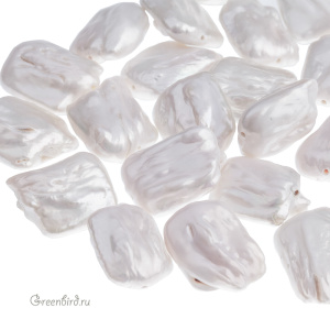 Жемчуг пресноводный барочный складчатый, белый/бледно-серый, 1 шт. (#9003)