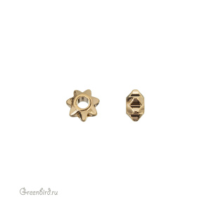 Бусина-разделитель "Звезда", золото, 1 шт. (9H132), Корея