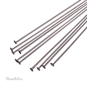 Пины со шляпкой 50 мм, gunmetal, 10 шт. (#P02B)