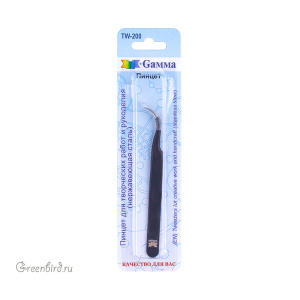 Пинцет с острыми загнутыми кончиками (#TW-200)