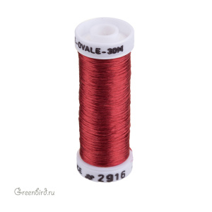 Шелковая нить AVAS Soie Ovale, приглушенный темно-красный, 30 м (#2916)