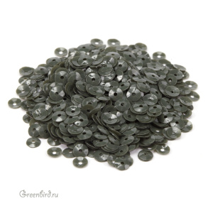 Пайетки 4мм чаша Verde Oliva (#7244)