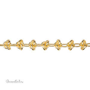 Цепочка фигурная "Узел", золото, 30 см (#Chain-53G)