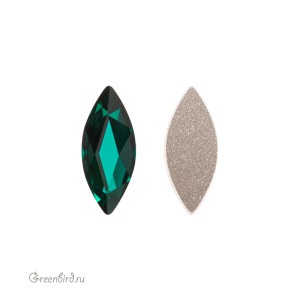 Swarovski 2201 Клеевые стразы Маркиз 14х6 мм, изумруд (#205), 1 шт.