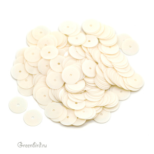 Пайетки 8мм плоские Bianco Avorio (#1024)