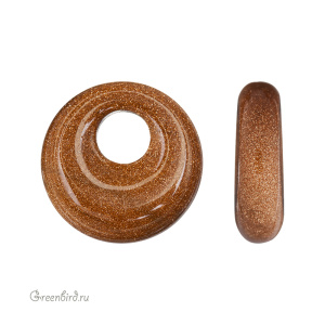 Бусины-бублики "Donut Bead", авантюрин, 1 шт. (#DNT-44)