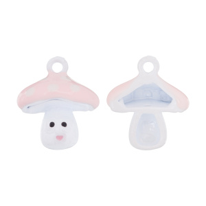 Подвеска "Грибочек", бело-розовый, 1 шт. (#CN-PN-199)