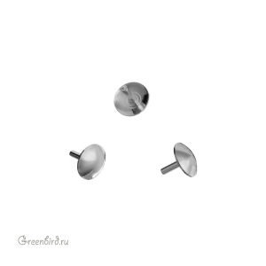 Шапочка-заглушка для вклеивания бусин 4 мм, родий, 1 шт. (#SV1701-Cup-10R)