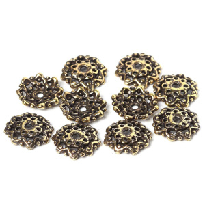 "Мхи и травы", чашечка, ант. латунь, 1 шт. (#Л2806)