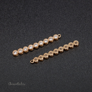 Подвеска-палочка с фианитами, золото, 1 шт. (#SVA-FIAN-060G)