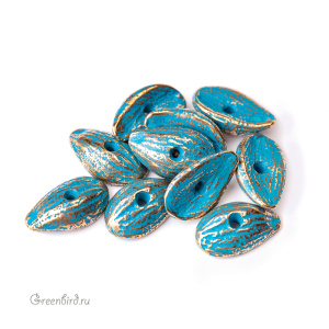 "Специи", подвеска, латунь / голубая патина, 1 шт (#ПЛ1559)