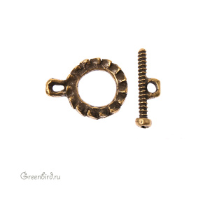 "Стимпанк", замок-тоггл, ант. латунь, 1 шт. (#Л1449)