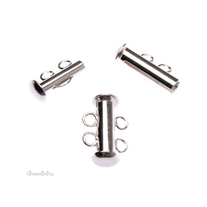 Замок-коннектор на 2 петли, серебро, 1 шт. (#03SP) 