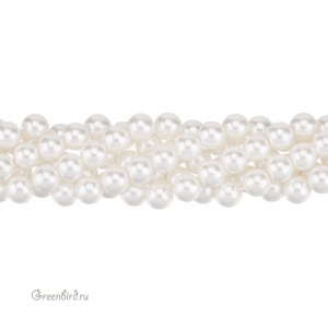 Crystalbird Жемчуг круглый 8 мм, снежно-белый, нить (#01)