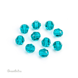 Swarovski 5000 Бусины круглые 4 мм, синий циркон (#229), уп. 10 шт.