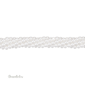 Crystalbird Жемчуг круглый 4 мм, снежно-белый, нить (#01)