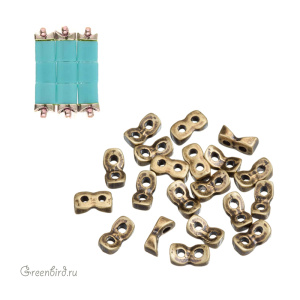 CYMBAL Металлическая боковая бусина TILA "Tourkou", ант. латунь, 1 шт. (#TL-012440-AB)