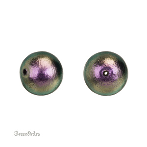 Хлопковый жемчуг 14 мм, Rich Green Black, 1 шт. (#CTP001-14-RichGreenBlack)