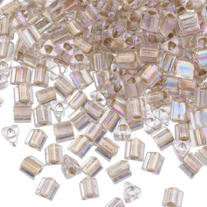 Бисер TOHO Triangle 8/0 внутренняя позолота, радужный хрусталь (#994), 10 г
