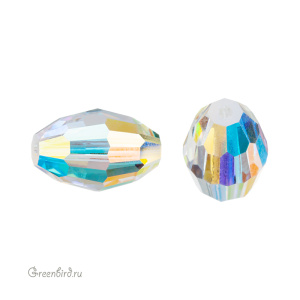 Swarovski 5200 Бусина-бочонок 12х8 мм, прозрачный радужный (#001AB), 1 шт.