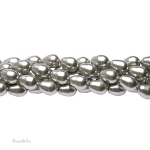 Swarovski 5821 Жемчуг капля 11x8 мм, светло-серый (#616), 1 шт.