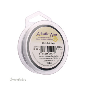 Проволока Artistic Wire 24 Ga Black (AWS-24-02-20YD)