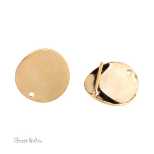 Пуссеты "Диск", золото, пара (#SVAE-145G)