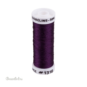 Шелковая нить Au Ver a Soie Soie Gobelins, темно-сливовый, 50 м (#1316)