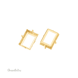 4527 Оправа для ювелирного кристалла Step Cut FS 14х10 мм, золото