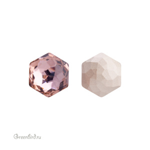 Swarovski 4683 Тонкий Гексагон 10x11,2 мм, винтажный розовый (#319), 1 шт.
