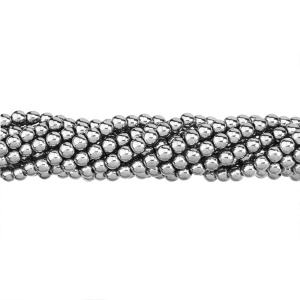 Бусины Геметин 6 мм, круглые, цвет: никель, нить (#SV-HMT-119)