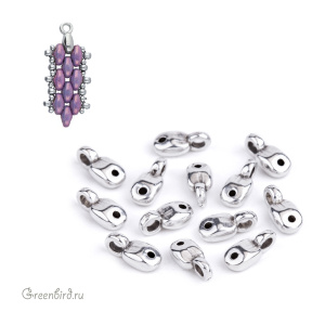 CYMBAL Концевик "Vourkoti" для SuperDuo, ант. серебро, 1 шт. (#SD-012204-SP)