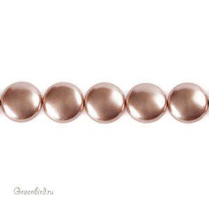 Swarovski 5860 Жемчуг плоский 16x9 мм, розовое золото (#769), 1 шт.