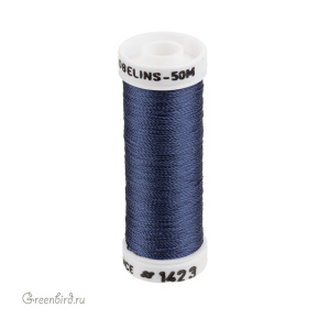 Шелковая нить Au Ver a Soie Soie Gobelins, приглушенный синий, 50 м (#1423)