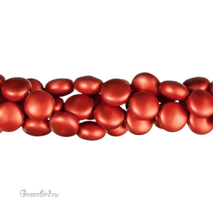 Swarovski 5860 Жемчуг плоский 10x6 мм, красный бархат (#2027), 1 шт.