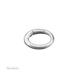 Кольцо-карабин "Овал", родий, 1 шт. (#SV1701-Z017-R)