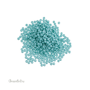Бисер чешский PRECIOSA Czech круглый 11/0, непрозрачный матовый, Green Turquoise (#63130M), 10 г