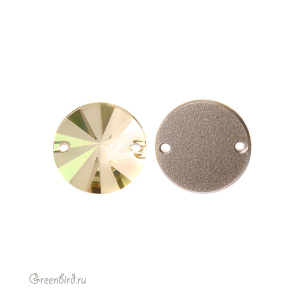 Swarovski пришивные 3200/G PF Риволи 14 мм, люминесцентный зеленый (#001LUMG), 1 шт.