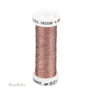 Металлизированная нить Tresse #4 AVAS, медь, 10 м (#4-021)