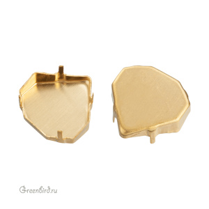 4928 Оправа без отверстий для Tilted Chaton 18 мм, латунь