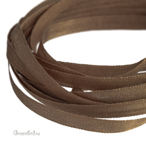 Шелковая лента AVAS Ruban de Soie 4 мм, золотисто-кофейный, 3 м (#4115)